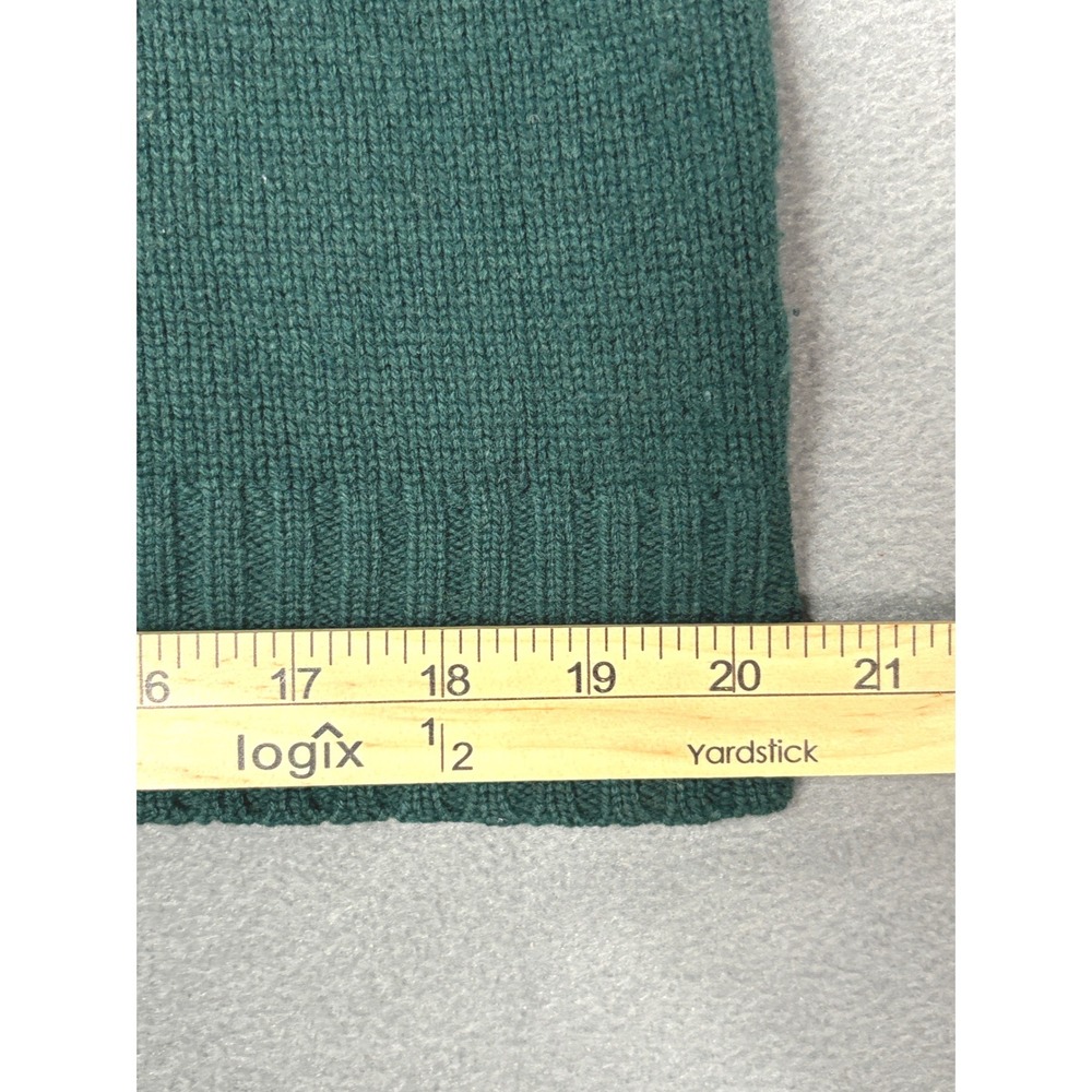 Polo Ralph Lauren Mens Green 100% Lambswool Quarter Zip Sweater Size M - Picture 9 of 10
